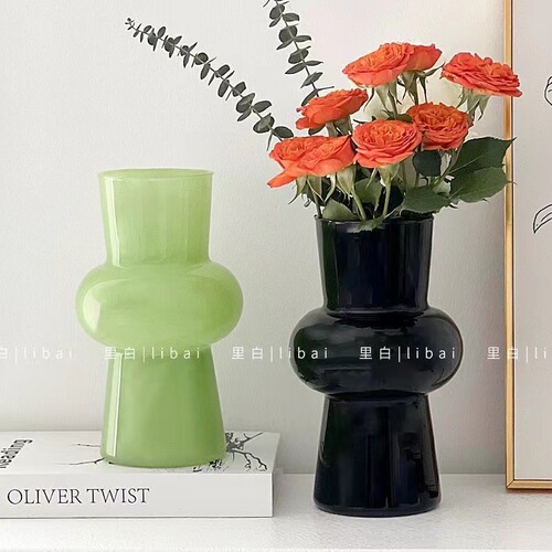 Living room desktop flower arrangement decorative vase Nordic simple Fenton medieval lantern vase hydroponic high-value ornaments