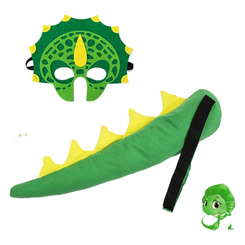 Fábrica al por mayor Amazon nuevos niños dinosaurio máscara de cola traje Tyrannosaurus apoyos del funcionamiento Cosplay