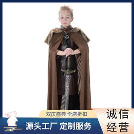 儿童中世纪服装国王服装 万圣节cosplay披风 舞台派对服装