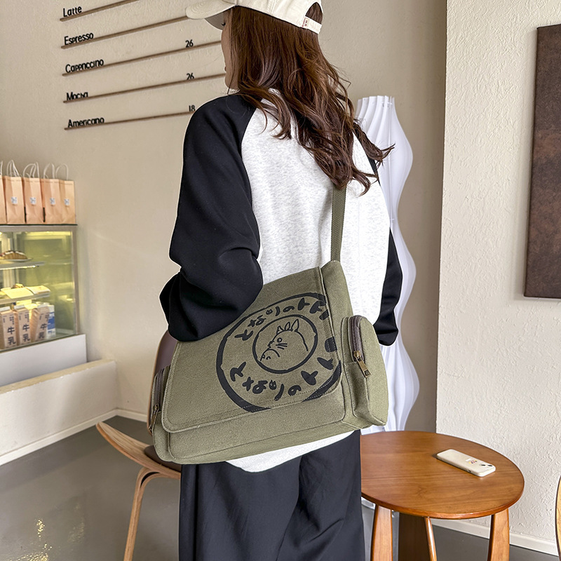 Dropshipping Canvas Bag Anime Merchandise My Neighbor Totoro Shoulder Bag Backpack Crossbody Bag Casual Bag