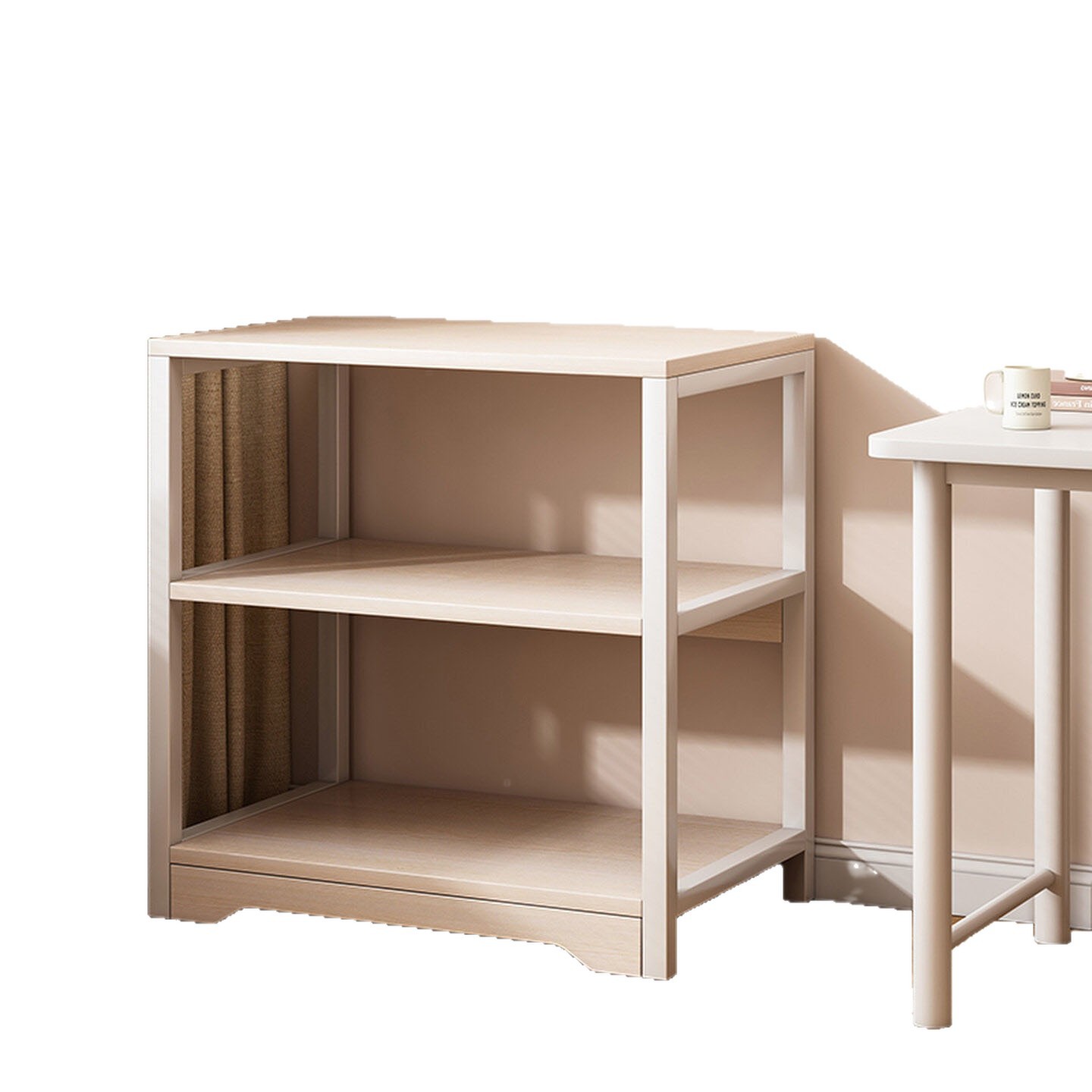 Estante de libros doméstico integrado estante de libros multicapa sala de estar pequeño estante de almacenamiento simple contra la pared estante de acero y madera suelo