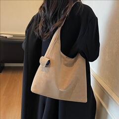 跨境磨砂大容量托特包包女2025秋冬新款通勤单肩包质感慵懒腋下包
