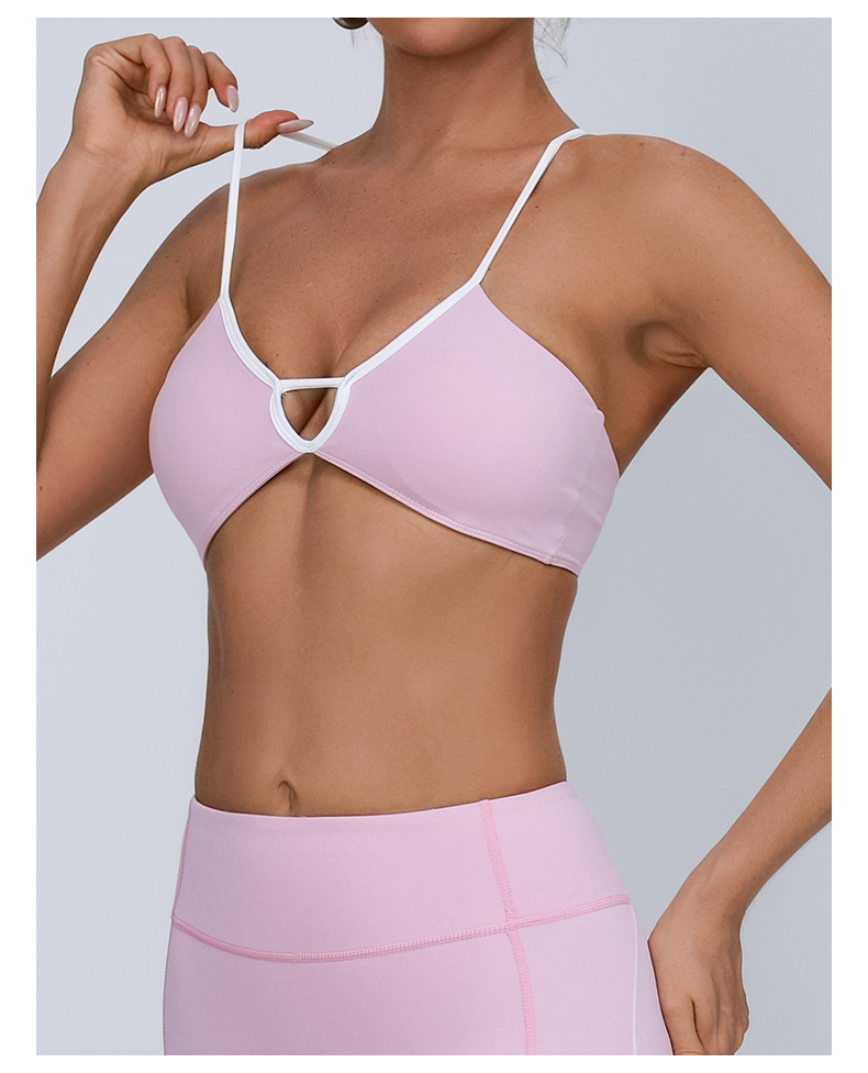 Nueva ropa de fitness transfronteriza para mujeres correa de hombro ajustable con almohadilla de pecho europea y americana sexy conjunto de yoga de espalda abierta