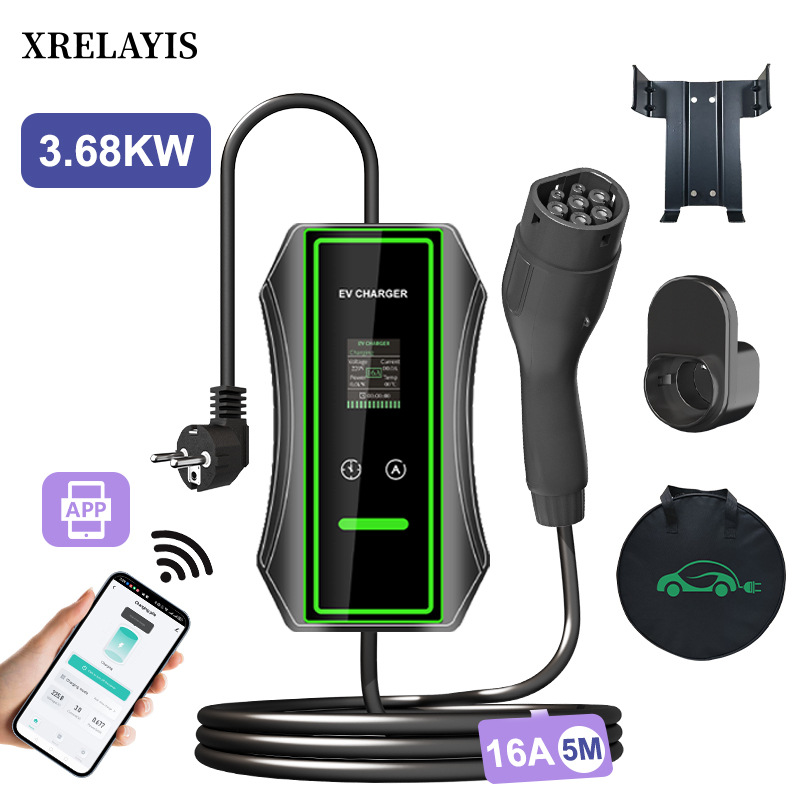 Charging Pile Type2 European Standard 3.68Kw Tesla Wenjie New Energy Vehicle Portable Fast Charger