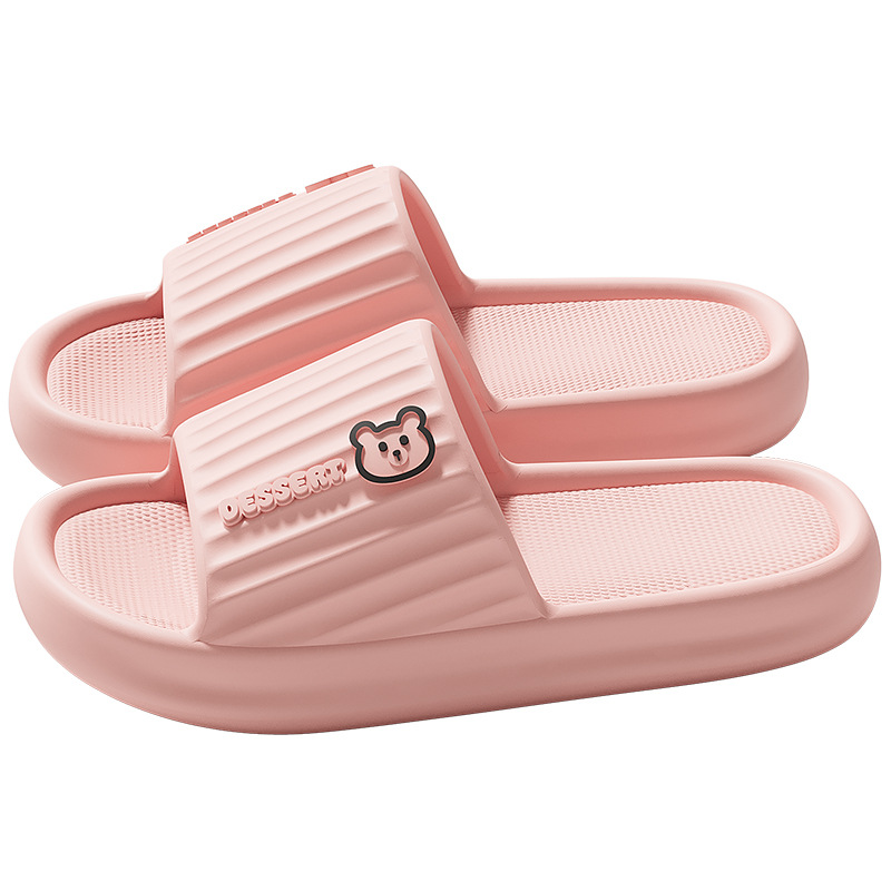 EVA-slippers met een zacht gevoel voor dames, zomerse slippers met dikke zool en cartoonbeerprint voor binnen en badkamer, hoogwaardige antislipsandalen voor heren_voghion.com