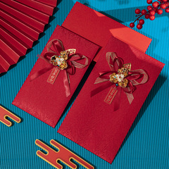 Fabric and paper universal wedding lucky money envelope, gold foil wedding celebration gift red envelope, contribution money, return gift, gift bag