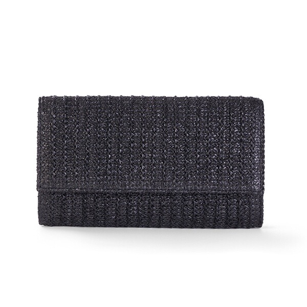 Woven small clutch bag on chain