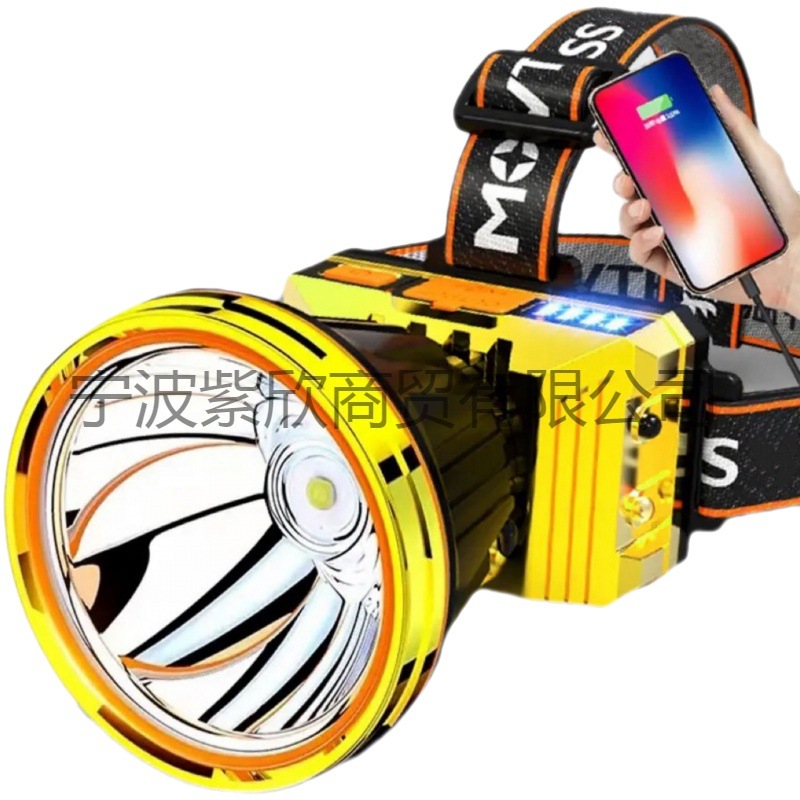 Venta al por mayor montado en la cabeza fuerte faro de luz recargable al aire libre hogar Super brillante linterna de largo alcance Faro de pesca larga resistencia