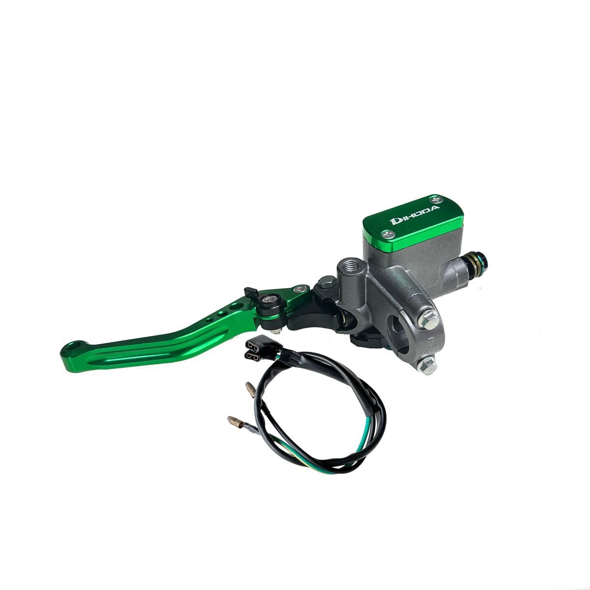 Universal modified hydraulic brake master cylinder for motorcycles and electric bikes with six-speed adjustable handle and power-off switch