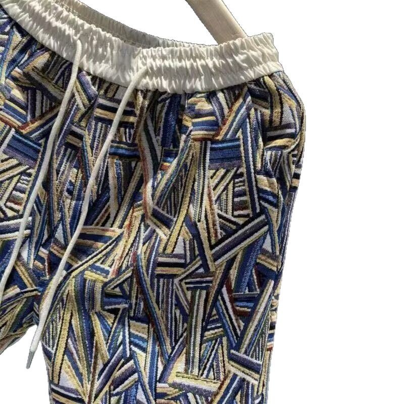 Comercio exterior transfronterizo al por mayor 2025 marca de moda serie verano nuevo estilo estilo étnico pantalones de playa pantalones japoneses de cinco puntos