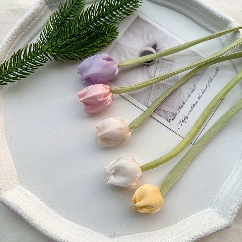 Ins estilo simple cinta larga doble capullo tulipán bricolaje ropa todo-fósforo sombreros accesorios para el cabello femenino accesorios al por mayor