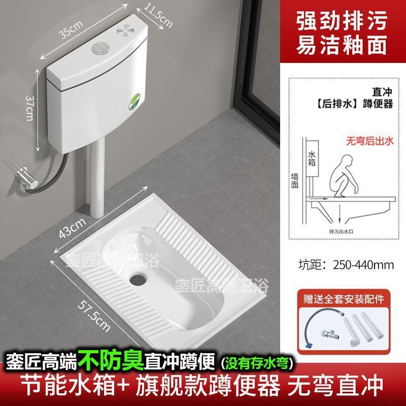 品牌蹲便器水箱卫生间后排蹲坑便池大便器蹲便器大号特大号家用|undefined