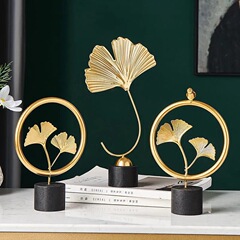 Nordic ins style iron art ginkgo leaf ornaments creative living room entrance home decorations office desktop decorations