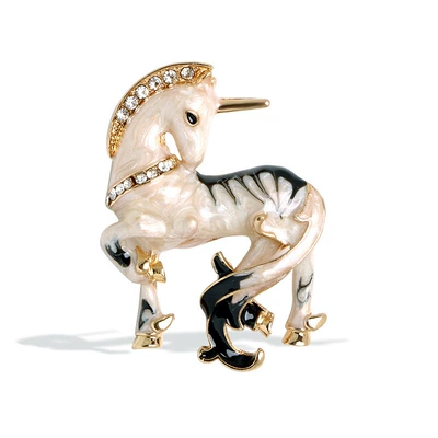 European and American Retro Baroque Style Unicorn Brooch Enamel Color Full Diamond Animal Pin Gorgeous Coat Accessory Brooch