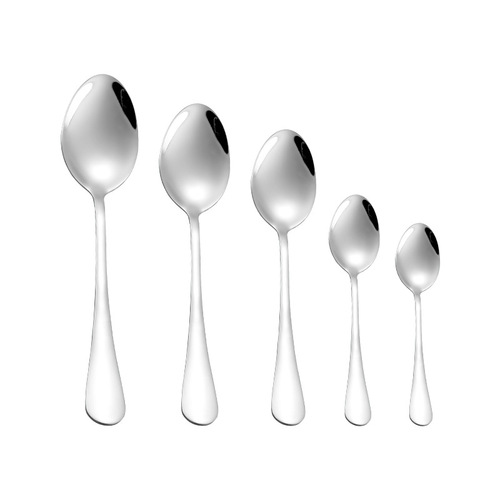 304 stainless steel tableware spoon household eating spoon high appearance long handle sharp spoon dessert coffee stirring spoon wholesale