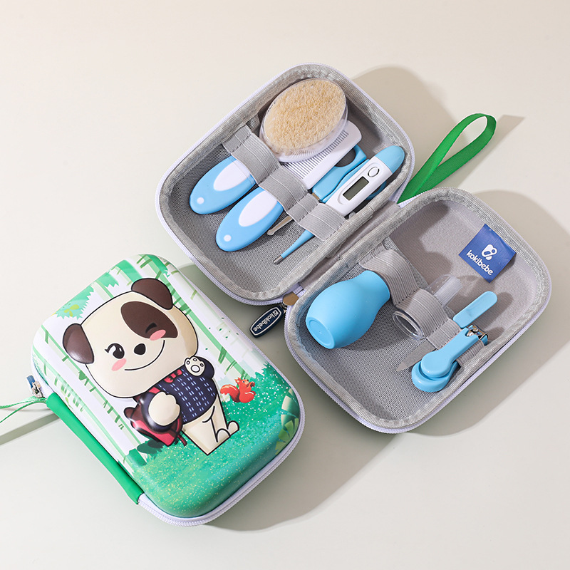 Productos maternos e infantiles al por mayor termómetro infantil cuidado de ocho piezas EVA paquete de enfermería aspirador nasal juego de cortaúñas