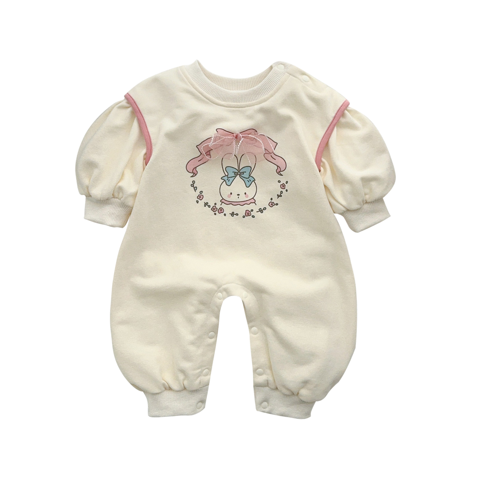 Ropa de otoño para bebés recién nacidos mameluco de dibujos animados coreanos ropa para niños conejito lindo bebé súper lindo mono de manga larga