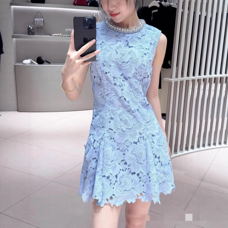 Sp南油高級ブランド春夏薄霧青気質ドリルレースワンピース工場婦人服高級感代|undefined