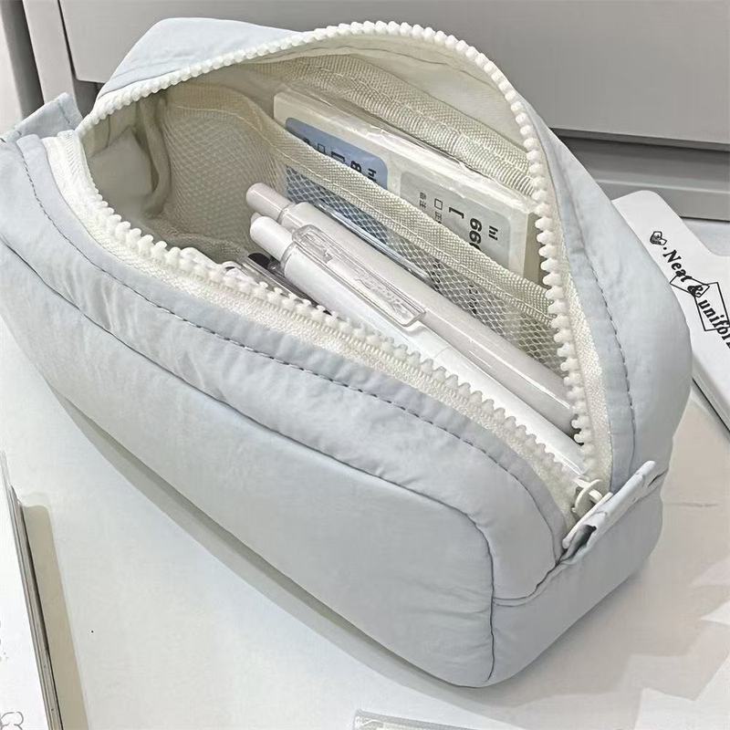 粉色大容量小方块笔袋合集小清新简约高颜值学生文具盒收纳袋蓝色|undefined