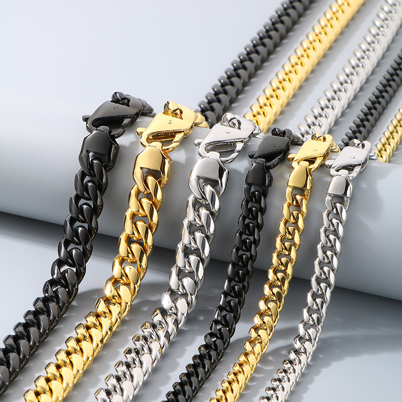 35g Weight Chain Necklace, Necklace Classification Cuban Link Chain Curb Chain Chain Type 1 Piece Quantity Daily, Street Occasion Titanium Steel Material Geometric Pattern All Seasons Season Men's Gender Plating Design Streetwear Style Streetwear Geometric Titanium Steel Plating Men's Chain Necklace Necklace Men Necklace Sets 3