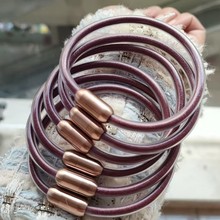 紫金砂粉灌空管朱砂流沙手镯亚克力配太钢材质男女情侣同款中国风