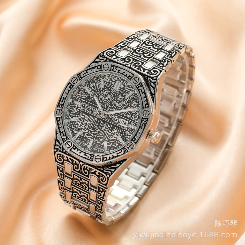 Cross-border New European and American Fashion Watch Steel Band Bracelet Watch Antique Copper Calendar Watch