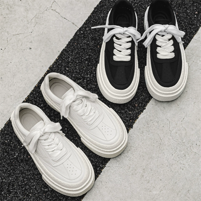 Спортивные и повседневные маленькие белые туфли высокого уровня чувство дизайна мужские нишевые туфли с толстым дном, увеличенные одиночные туфли весной и осенью 50557-J