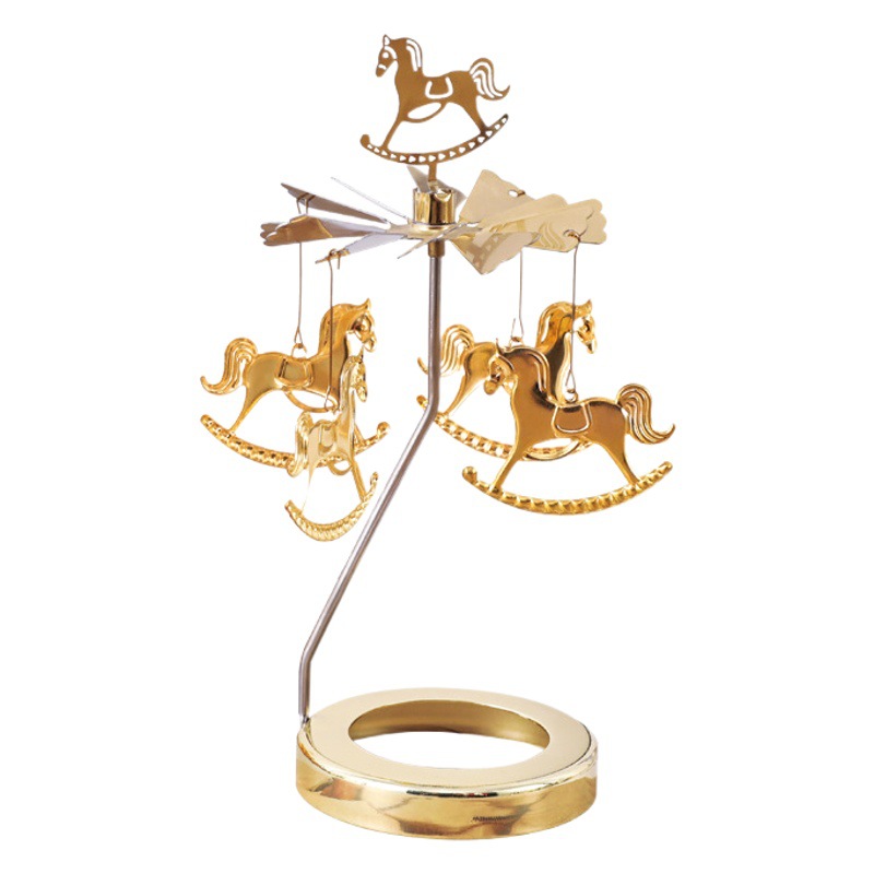 Profesional INS Amazon fabricante romántica aromaterapia vela de vidrio cubierta inteligente giratoria de acero inoxidable candelabro linterna