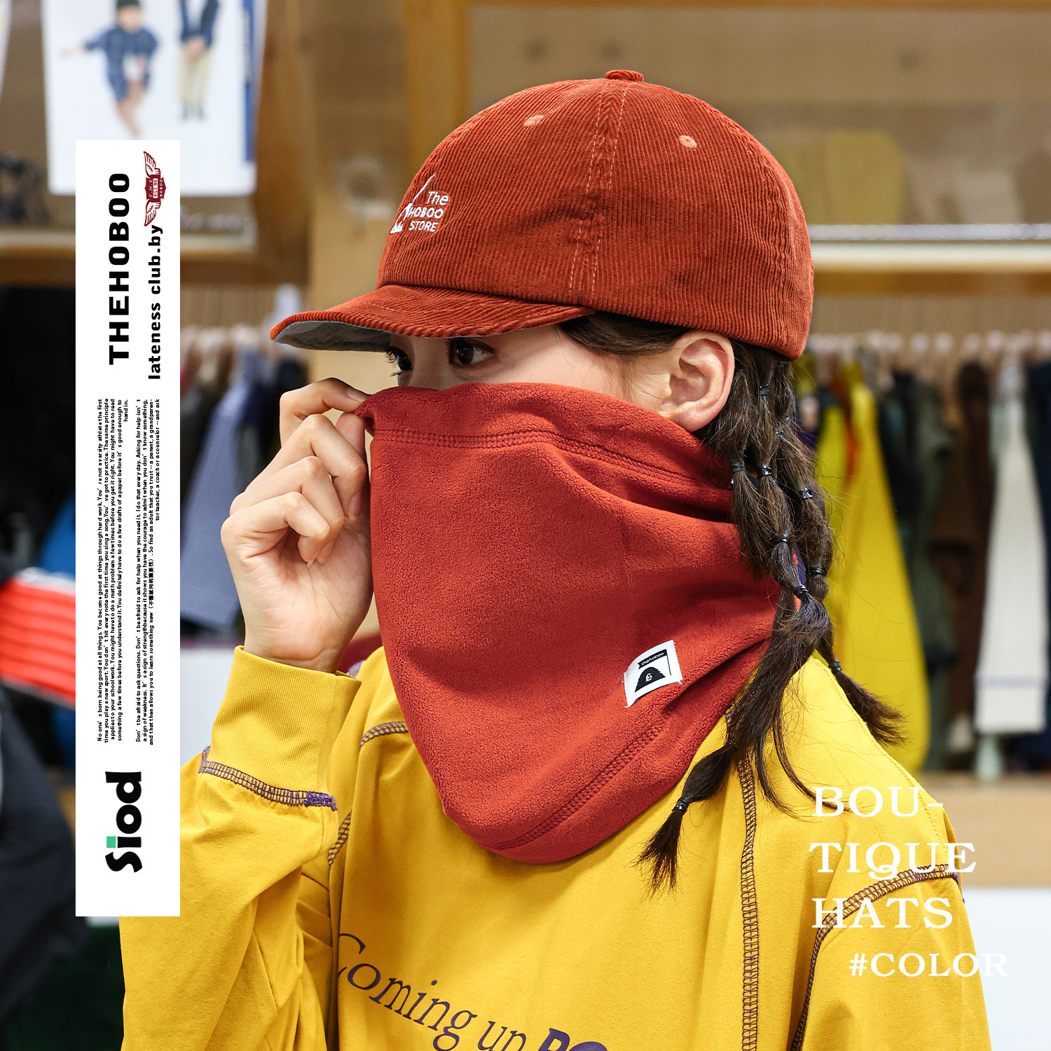 Pullover Hat Simple Versatile Multi-Use Autumn and Winter Unisex Warm Neck Gaiter Face Mask Trendy Hat Fleece Warm