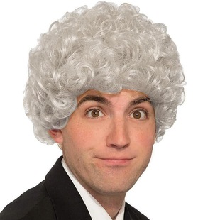 Cross-Border Wig Men's Gray Afro Curly Short Curly Hair Small Curly Headgear Halloween Disco Rock Wig