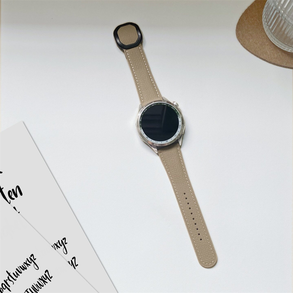 Sobib Samsungi ja Huawei moodsa stiiliga kellarihmadele, 20 mm ja 22 mm, Nautiluse magnetilise kokkupandava pandlaga nahast kellarihmadele._voghion.com