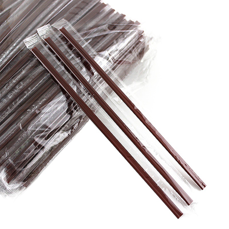 B tipo doble agujero 3 Agujero hogar agitación paja 100 desechable sola bolsa de película de plástico de grado alimenticio paja de café