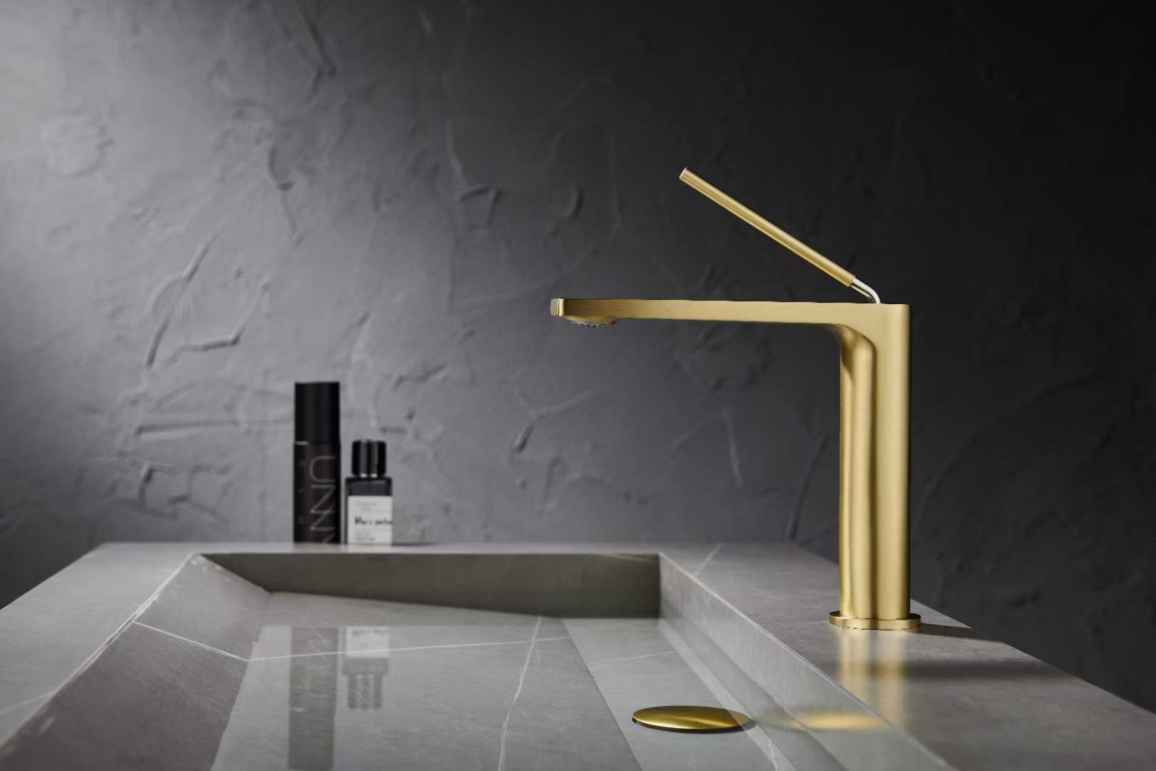 All-copper washbasin faucet, hot and cold household bathroom, washbasin gun, gray all-copper washbasin faucet undefined
