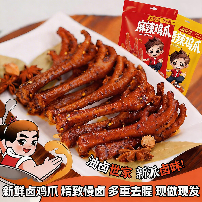 Spicy and Numbingly Delicious Braised Chicken Feet, Popular on Tiktok, Ready-To-Eat Snacks