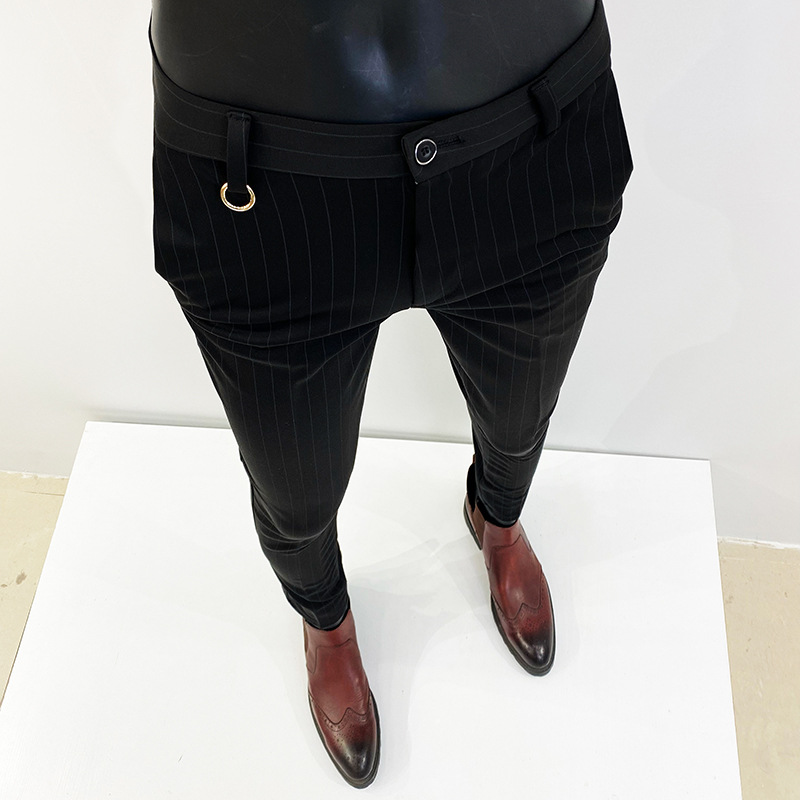 西裤男2026春夏新款弹力修身韩版免烫纯色商务休闲裤潮流男装批发