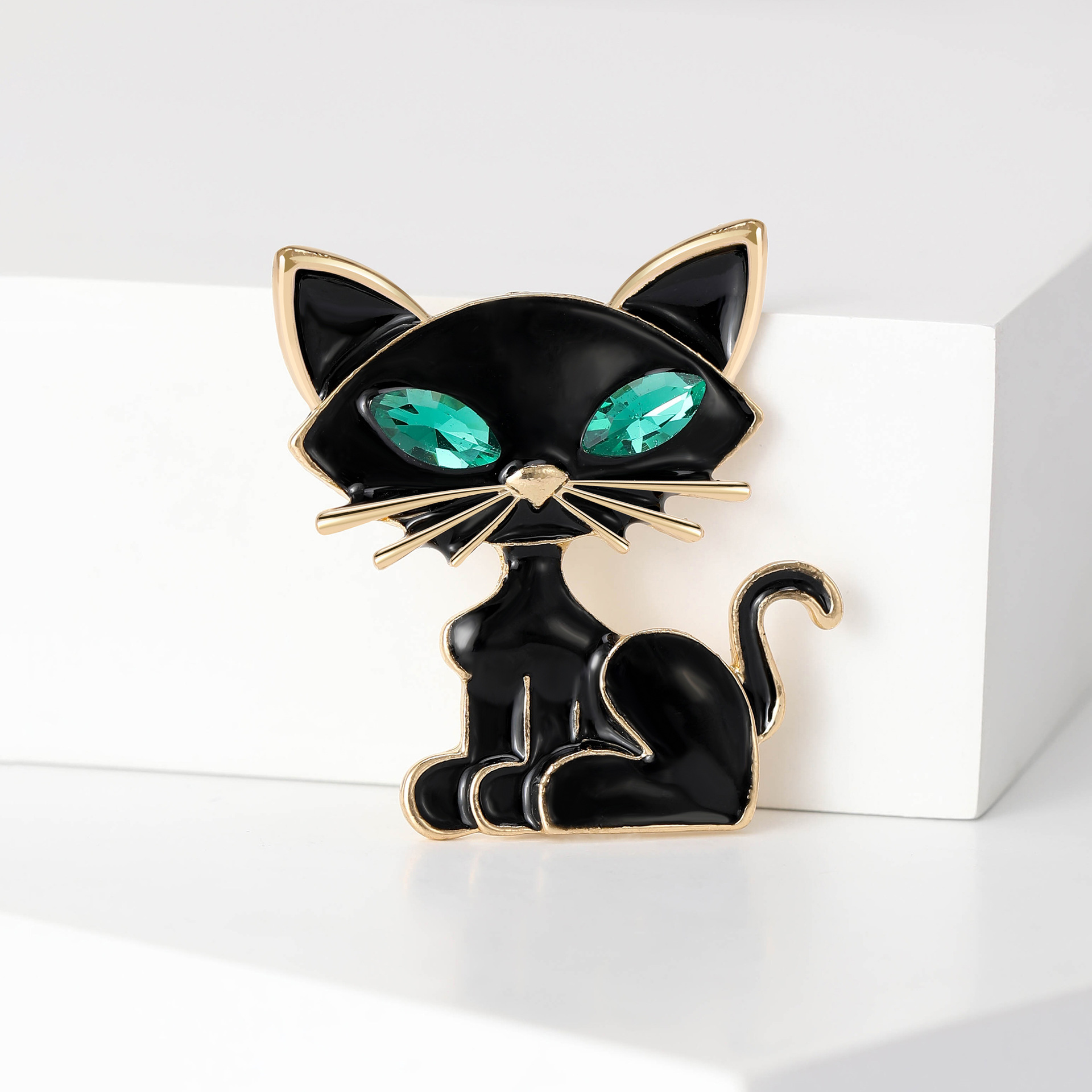 Women's Gender Cute Pin Cat Alloy Enamel Inlay Glass Women's Brooches