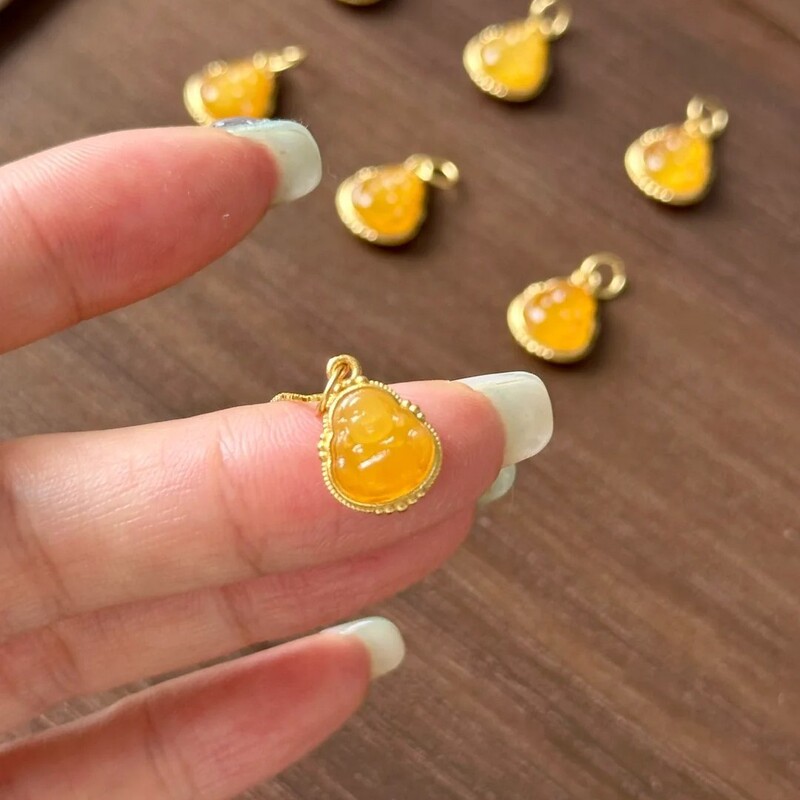 Tich Super White S925 Sterling Silver Necklace for Women Natural Amber Mini Buddha Pendant New Chinese Style Design Clavicle Chain Tich Super White S925 Sterling Silver Necklace for Women Natural Amber Mini Buddha Pendant New Chinese Style Design Clavicle Chain