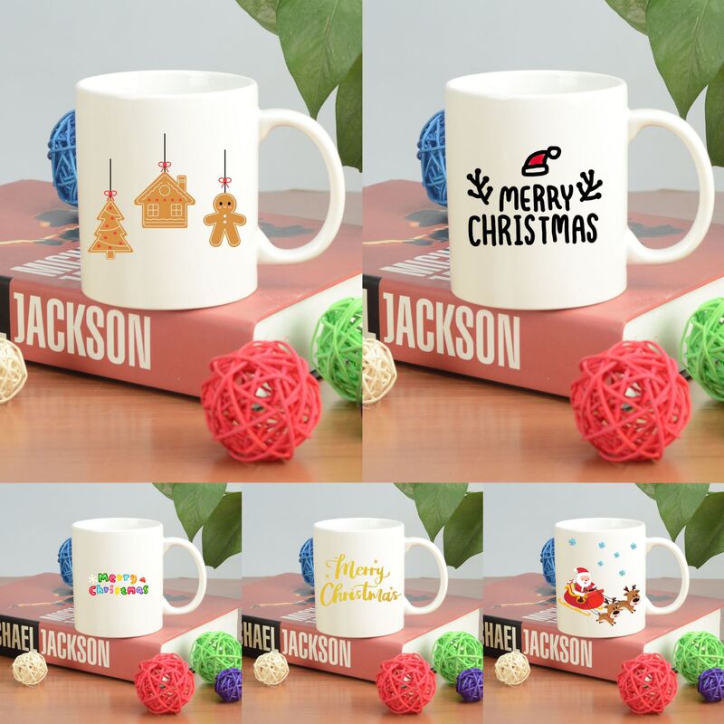 クリスマスセール中！陶器製マグカップ、DIYデザイン、面白い形のコーヒーカップ、ホリデーギフト、クリスマスカップ|undefined