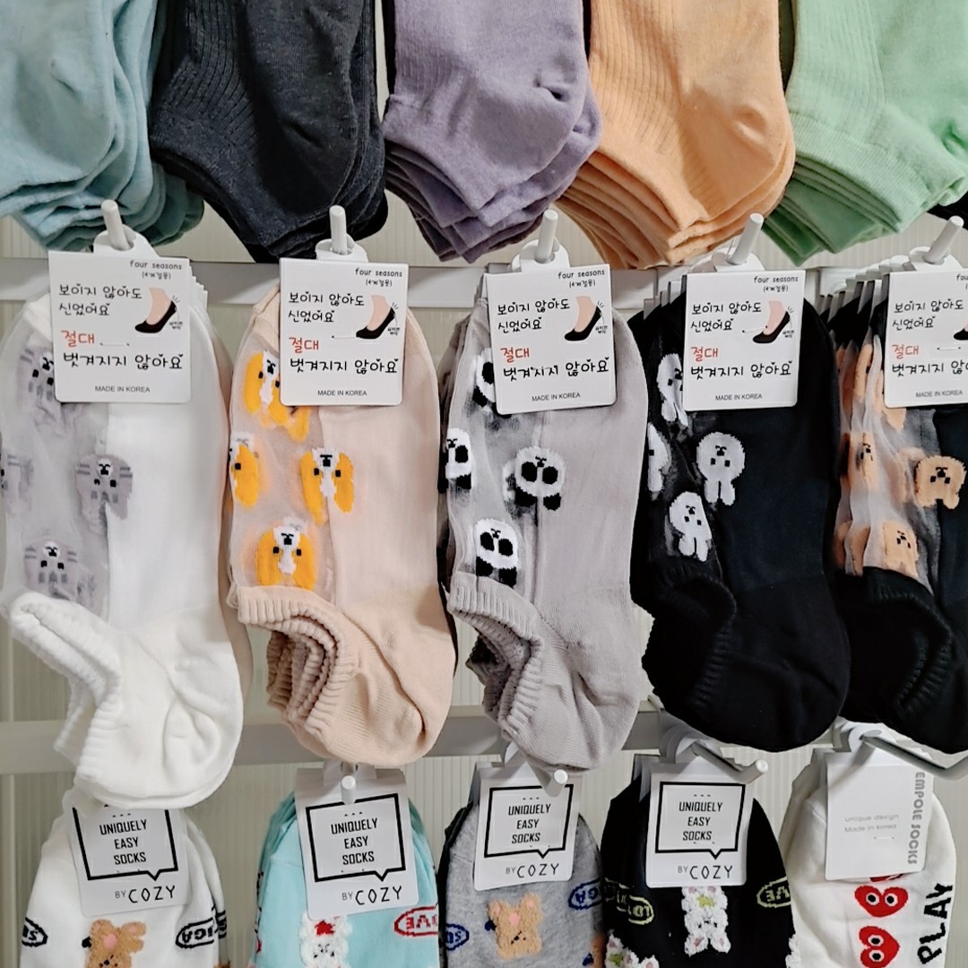 Korean Dongdaemun Socks Women's Summer Thin Semi-permeable Mesh Invisible Socks Cute Cartoon Animal Bear Boat Socks