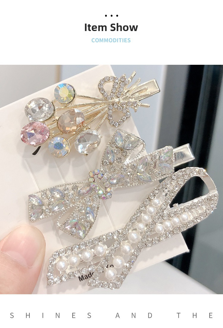 Set di fermagli per capelli eleganti con fiocco perle e cristalli_voghion.com