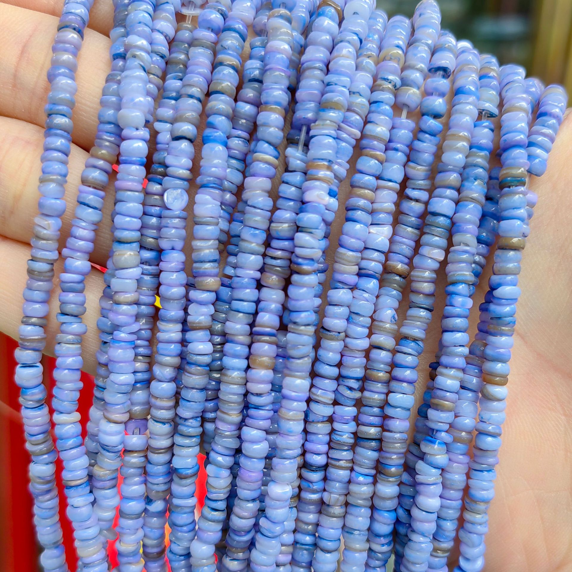 Ventas transfronterizas de conchas naturales 3mm4mm5mm mesoporo disco perlas espaciadoras semiacabadas accesorios de joyería diy