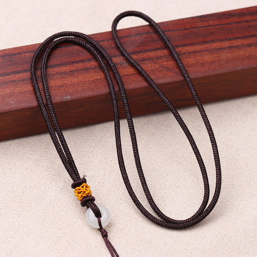 White knot pendant hanging rope handmade high-end jade and field jade peace knot men's hanging necklaces rope wholesale 