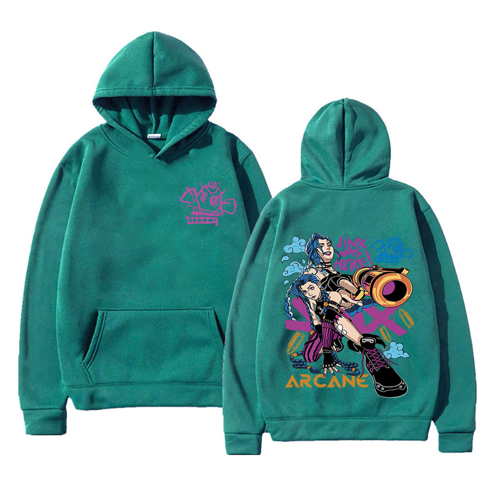 Arcane Jinx Hoodie Fashion Men Harajuku Anime Rabbit Monkey