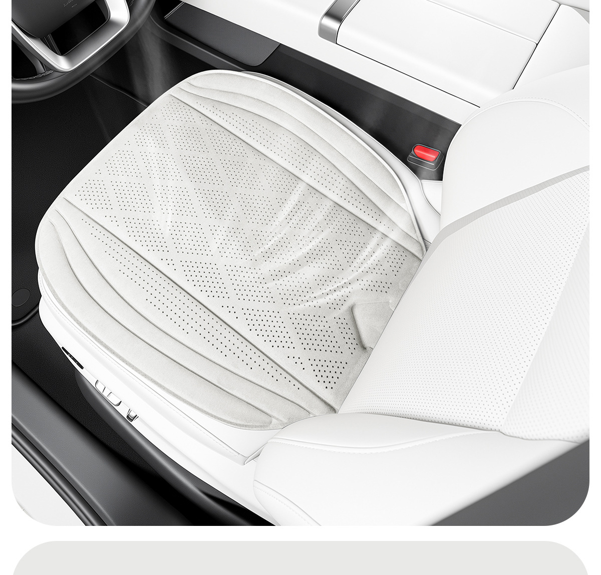 Suede perforated car seat cushion, breathable and non-slip, with a light luxury and high-end feel, suitable for all seasons