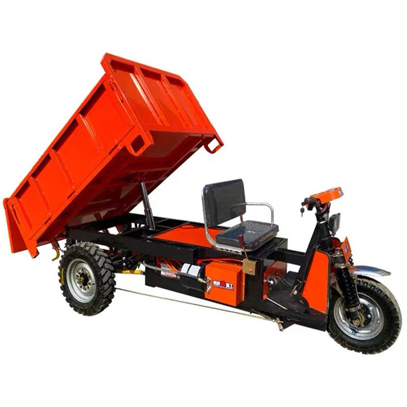 camión de descarga eléctrico de tres ruedas de carga pesada de ladrillo de hormigón de transporte de arena y roca de cría agrícola camión basculante