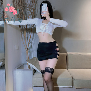 Flower Sea Sex Lingerie Sexy Open Hip Hollow Hip OL Role Playing Uniform Secretary Professional suit A488