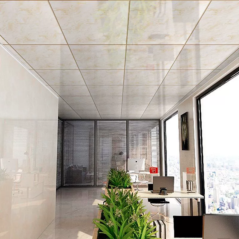 Интегрированная подвесная алюминиевая пластина 600 × 600 инженерная пластина офисная фабрика магазин супермаркет потолочная пластина потолка