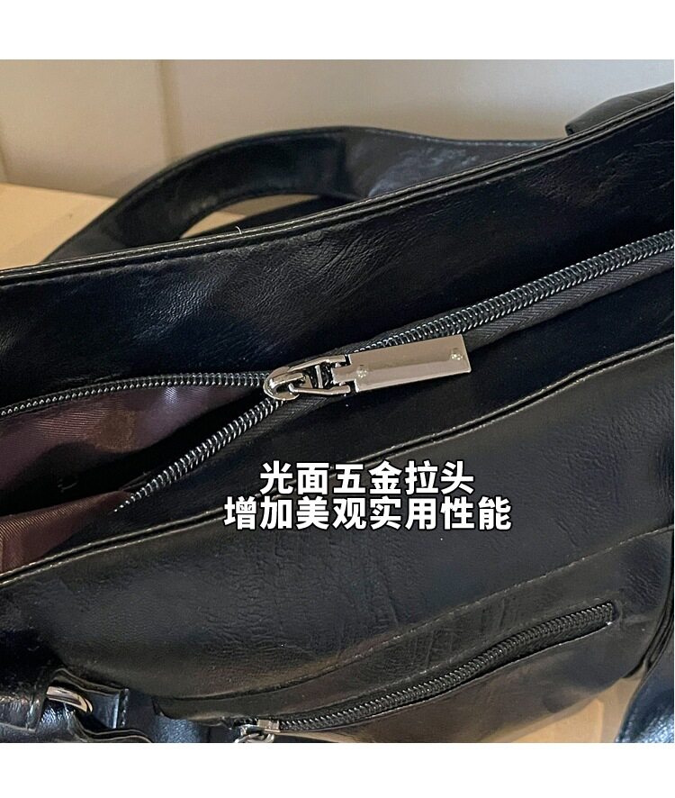 Túi tote nữ cỡ lớn đựng nhiều đồ, túi đeo vai kiêm túi xách tay và đeo chéo, phong cách đơn giản — màu cà phê, màu trắng ngà, đen chi tiết 7