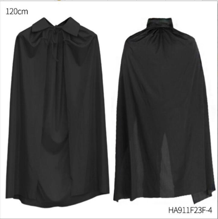 Capa de Halloween Accesorios de disfraces de maquillaje para adultos para niños Capa de muerte de cuello alto de cara roja y negra