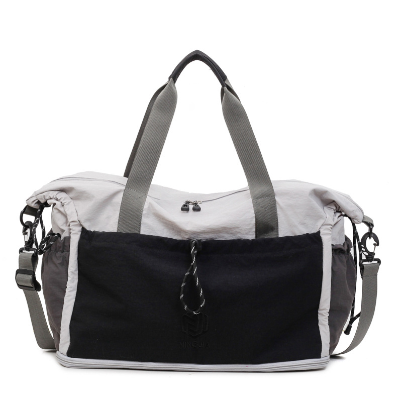 Bolsa de viaje corto, bolsa de fitness ligera transpirable para mujeres, separación seca y húmeda, movimiento de gran capacidad, mochila de hombro.